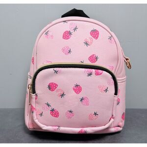 Icing Mini Backpack Pink Strawberry Print | Gold Tone | NWOT
